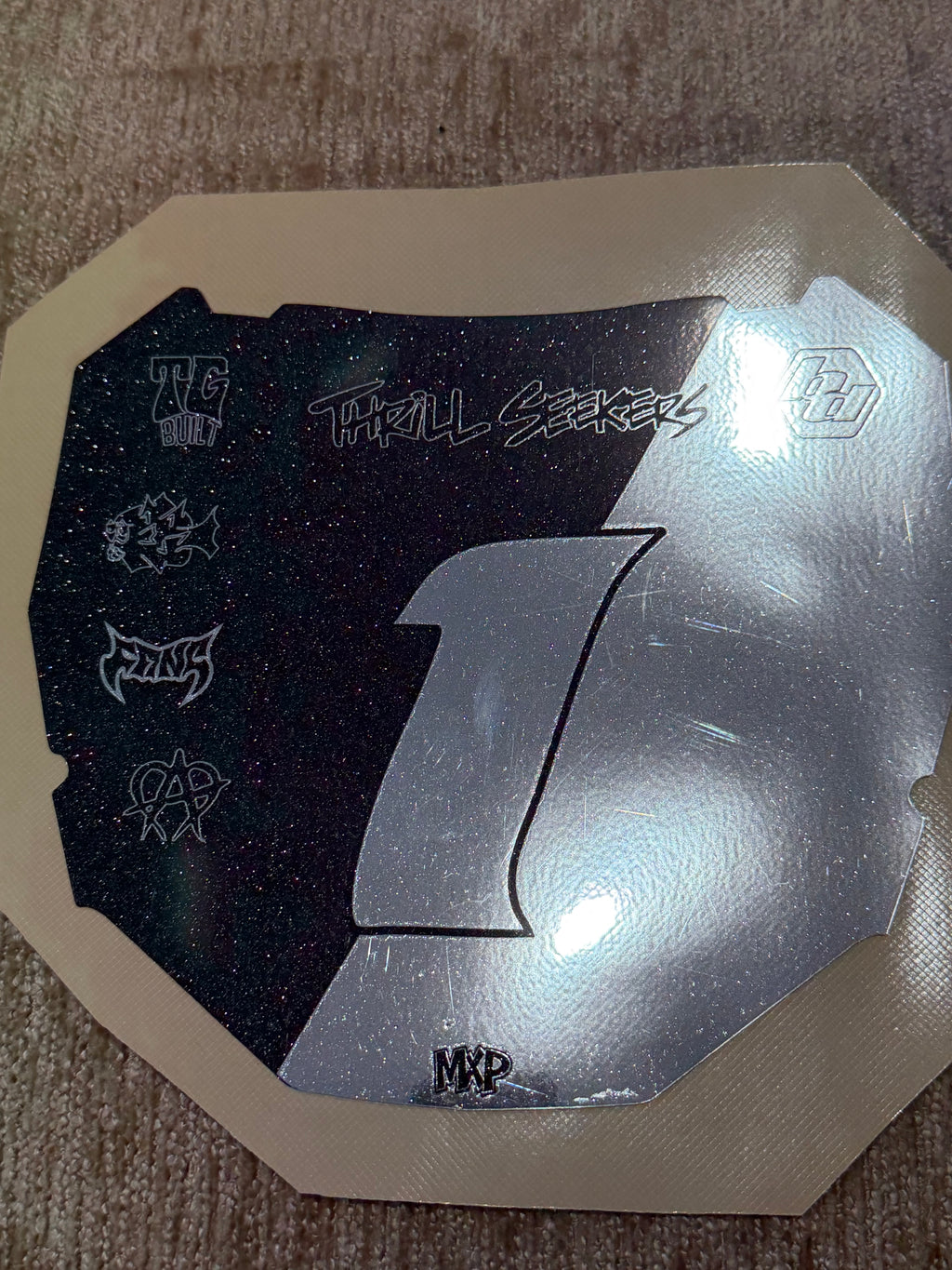 Black/Chrome Split Decal