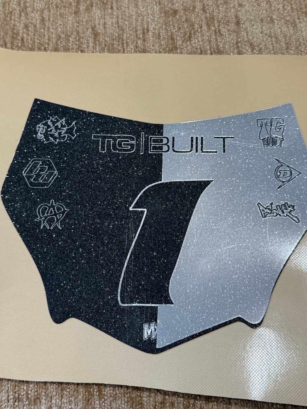Black/Chrome Split Decal