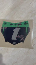 Limited edition AriZona front plate decal in black and green with silver number 1 and blossom detail