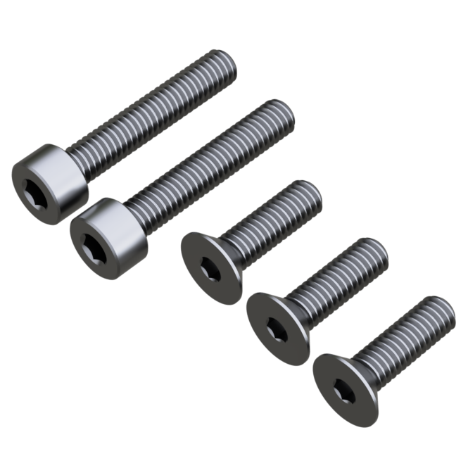 Grade 5 titanium screw set included with the FX Classic Twist Throttle