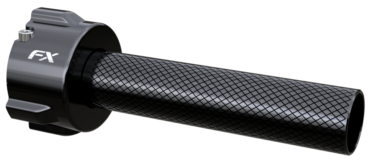 FX Classic Twist Throttle in black anodised CNC billet aluminium for Surron and Talaria