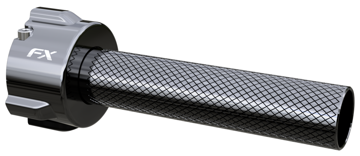 FX Classic Twist Throttle in silver anodised CNC billet aluminium for Surron and Talaria