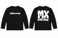 MXPartsAU plain black long-sleeve T-shirt with open hemmed sleeves, front and back on white